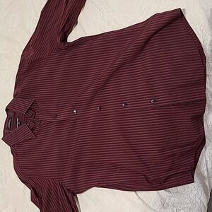 Express 1MX Dress Shirt medium Black And Red